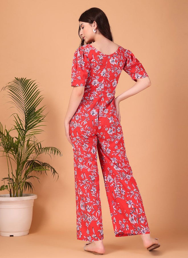 CUKOO Women Floral Printed Basic Jumpsuit - Image 5